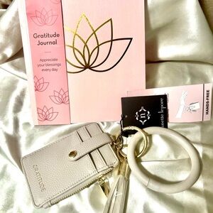 Nanette Lepore Wristlet Keychain & Gratitude Journal- Gift Bundle